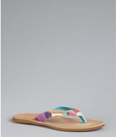 Thumbnail for your product : Hogan Iris Colorblock Canvas Flat Thong Sandals