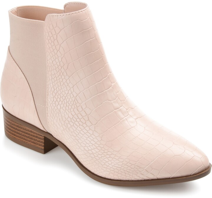 blush colored booties