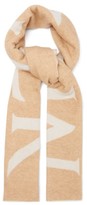 Thumbnail for your product : Moncler Logo-jacquard Wool-blend Scarf - Camel
