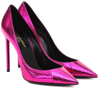 hot pink metallic heels