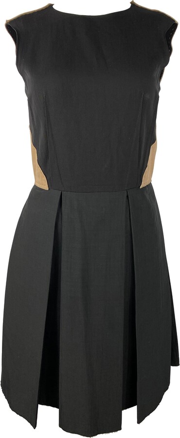 Lanvin 2006 Black And Brown Mini Dress, Size 36