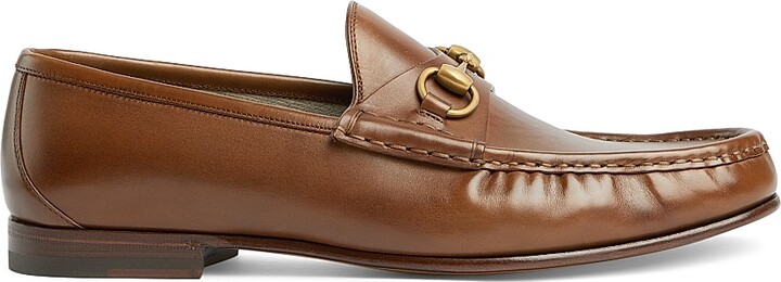 Gucci Men's 1953 Horsebit Leather Loafers - Brown - Size 7