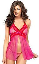 Thumbnail for your product : Leg Avenue Dotted Lace Flyaway Babydoll Set Lingerie - Women's