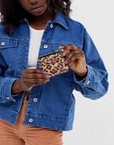 Thumbnail for your product : ASOS DESIGN leopard print coin purse