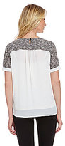 Thumbnail for your product : Gibson & Latimer Mixed-Media Short-Sleeve Blouse