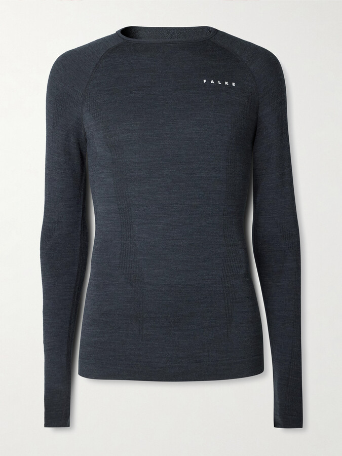Falke Printed Virgin Wool-Blend Ski Base Layer