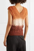 Thumbnail for your product : Off-White Off White Appliqued Ombre Cable-knit Wool And Cashmere-blend Vest - Orange