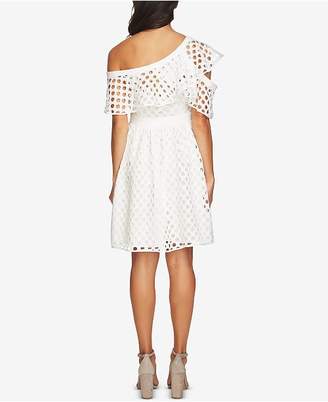 CeCe Cutout Lace One-Shoulder Dress