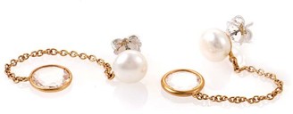 Mimi 18K Multi Gold White Topaz & Pearl Drop Earrings
