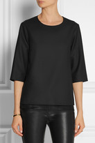 Thumbnail for your product : The Row Savo wool-flannel and silk-chiffon top