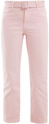 Off-White Belted straight-leg cropped jeans