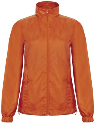 BC B&C B&C Womens/Ladies ID.601 Hooded Showerproof Windbreaker Jacket (Orange)