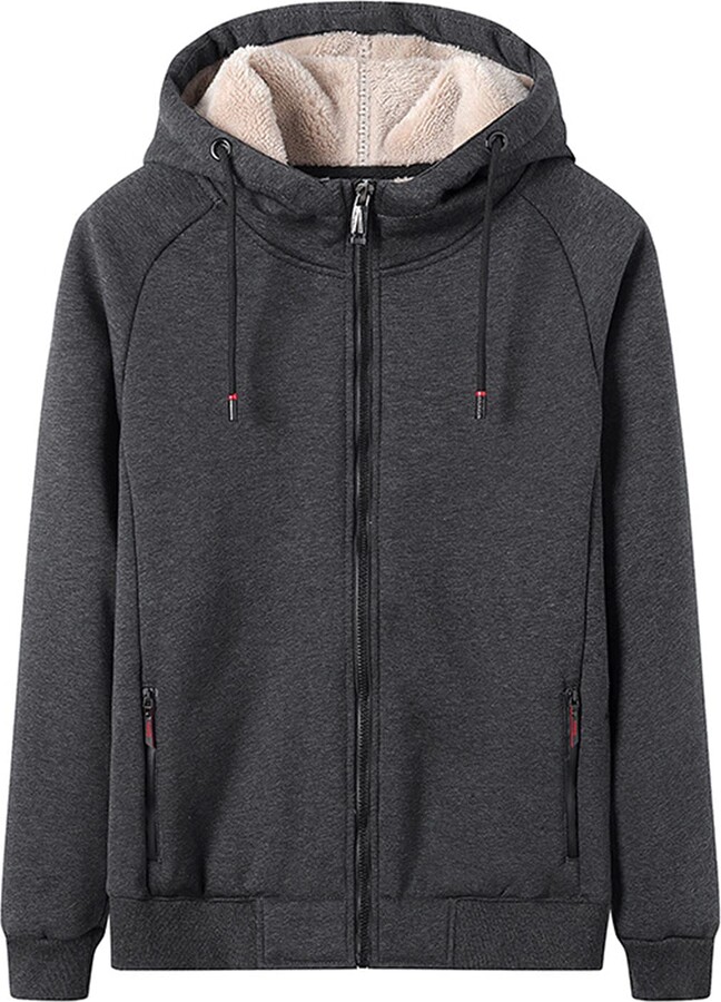 mens sherpa fleece lined moletom com capuz