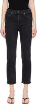 Thumbnail for your product : AGOLDE Black Riley Crop Jeans