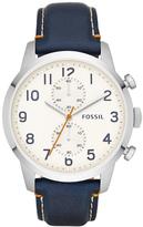 Thumbnail for your product : Fossil Townsman Stainless Steel and Navy Leather Strap Mens Watch