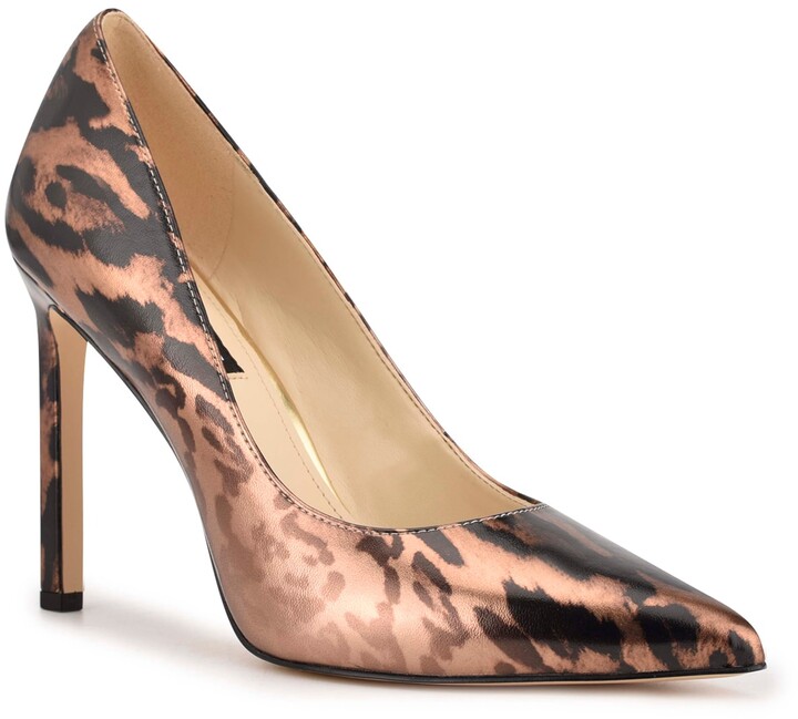leopard patent pumps
