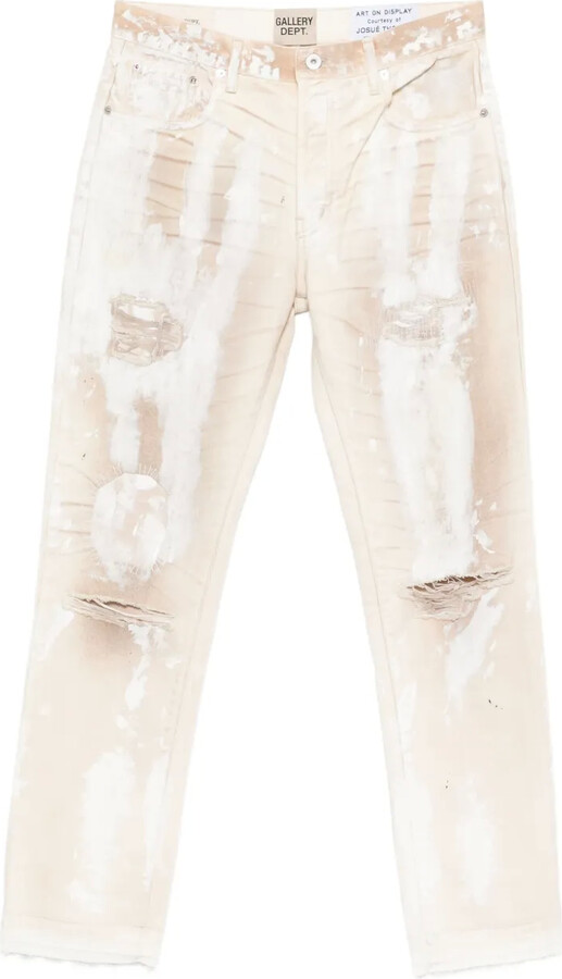 Splatter Paint White Jeans ShopStyle