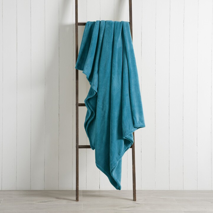 Dunelm Seriously Soft 220cm x 220cm Throw Teal ShopStyle