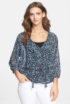 Thumbnail for your product : Olivia Moon Tie Front Peasant Blouse (Petite)