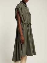 Thumbnail for your product : Chloé Drawstring Waist Silk Crepe De Chine Midi Dress - Womens - Green