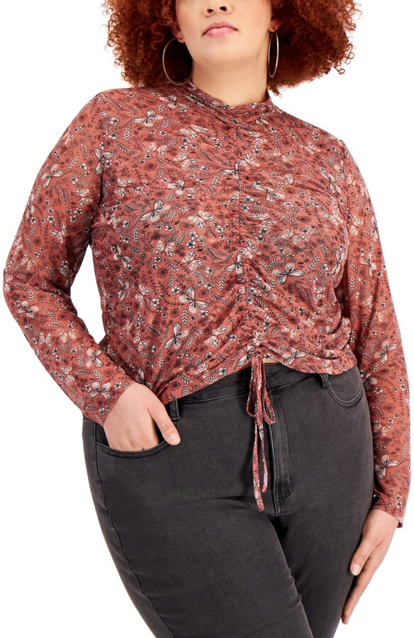 red mesh top plus size