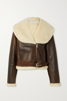 Thumbnail for your product : J.W.Anderson Cropped Shearling-trimmed Leather Jacket