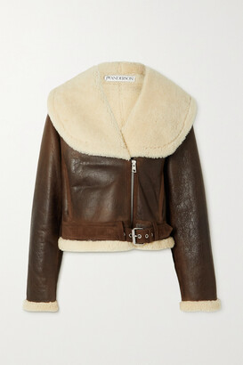 J.W.Anderson Cropped Shearling-trimmed Leather Jacket