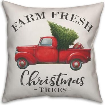 Designs Direct Farm Fresh Christmas Trees 18x18 Throw Pillow