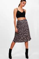 Thumbnail for your product : boohoo Woven Leopard Print Pleated Skater Skirt