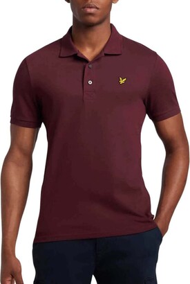 Lyle & Scott Men's Plain Polo Shirt Burgundy XXL - ShopStyle