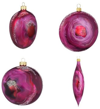 Blown Glass Ornaments 4-Piece Set