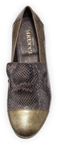 Thumbnail for your product : Sesto Meucci Lavena Python-Print Leather Flat, Gray/Green