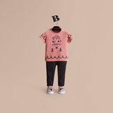 Thumbnail for your product : Burberry Lady Print Cotton T-shirt , Size: 18M, Pink