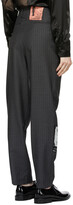 Thumbnail for your product : Enfants Riches Deprimes Grey Pinstripe Assemblage Pleated Trousers