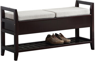 Vannes Espresso Storage Shoe Bench