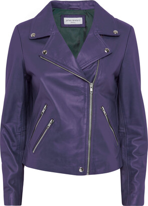 Women's Purple Leather & Faux Leather Jackets