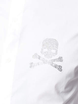 Philipp Plein embellished skull patch shirt