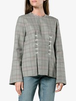 Thumbnail for your product : Rosie Assoulin Double Check Top With Flared Sleeves