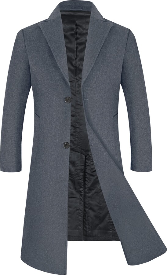 APTRO Mens Wool Coats Long Coats Thick Winter Jacket Elegant Outwear 80 ...