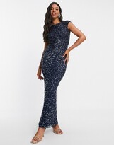 Thumbnail for your product : Lace & Beads embellished maxi dress in navy