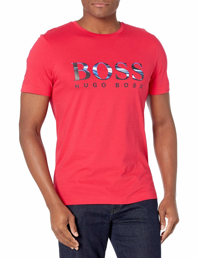 red hugo boss shirt