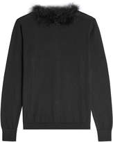 Thumbnail for your product : Simone Rocha Wool, Silk and Cashmere Pullover with Feather Trim
