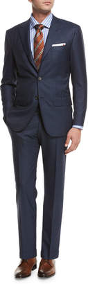 Tonal-Stripe Wool Two-Piece Suit, Blue