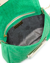 Thumbnail for your product : Lauren Merkin Iris Snake-Skin Embossed Leather Clutch Bag, Kelly