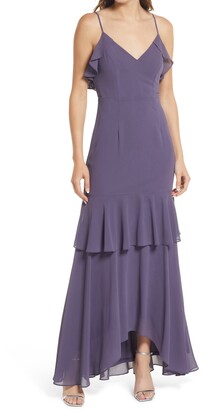 Lulus Cherish the Moment Ruffle High-Low Gown