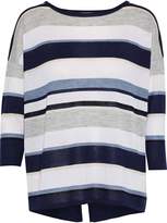 Thumbnail for your product : Autumn Cashmere Split-back Striped Cashmere Top