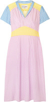 Thumbnail for your product : HVN Morgan Gingham Silk Crepe De Chine Dress