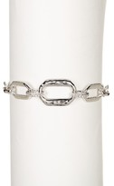 Thumbnail for your product : Judith Jack Sterling Silver Hammered Chain Link Swarovski Marcasite Studded Bracelet