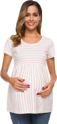 Love2Mi Womens Pregnant Nursing Shirt Long Sleeve Shirts Crew Neck Top Pregnancy Maternity Top 