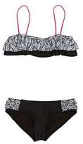 Thumbnail for your product : O'Neill Bikinis Pg Morro Ruffle Bikini - Black Aop W/ White